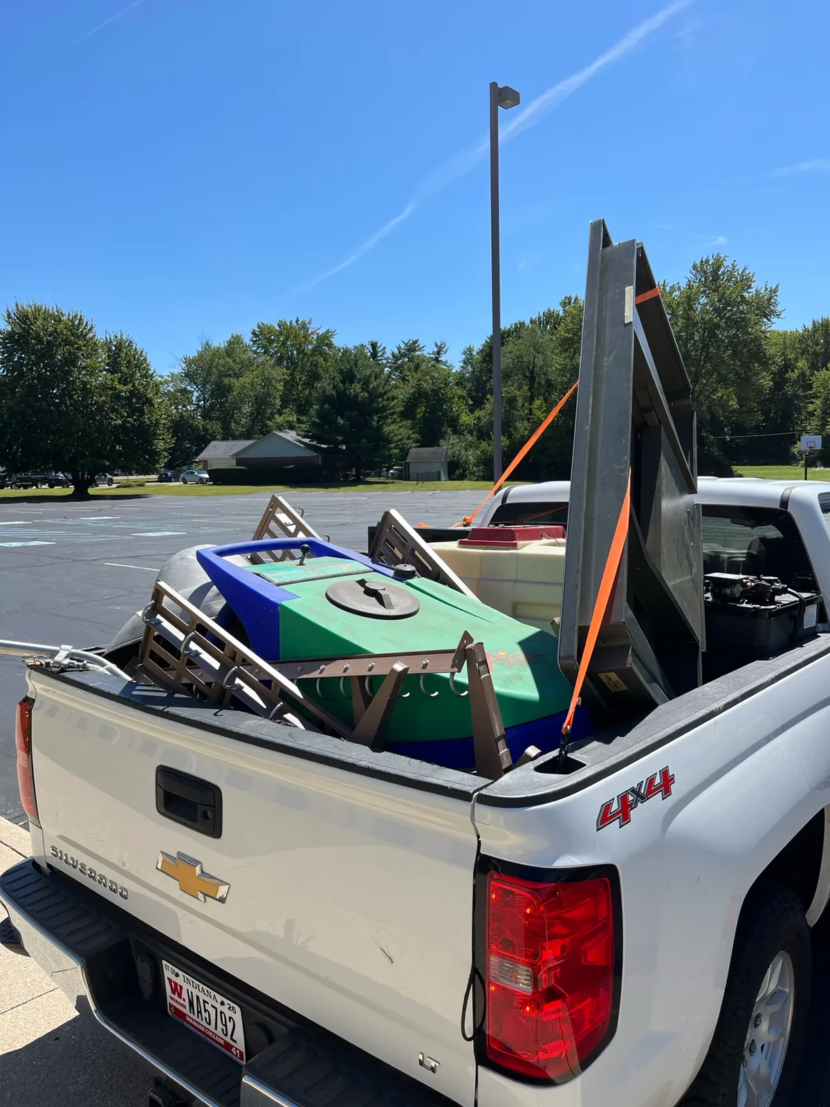 Pickup truck loaded with scrap metal and old appliances collected for $11 in Indianapolis